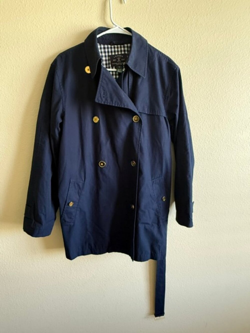 vintage Lauren Ralph Lauren navy blue short trench coat